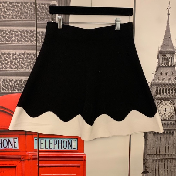 Zara Dresses & Skirts - Zara Two-Tone Knit Mini Skirt Black Size Large